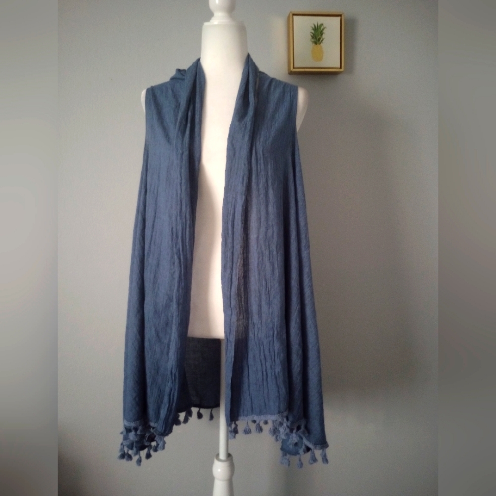 Cardigan David and Young  Color Blue Open Front Lightweight Style Shawl New